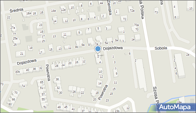 Szczecin, Powrotna, 2, mapa Szczecina