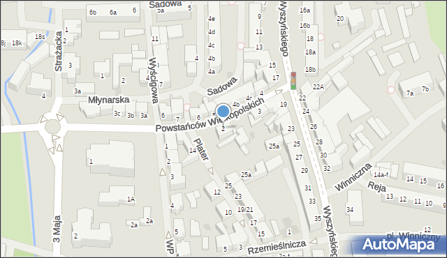 Szczecinek, Powstańców Wielkopolskich, 2, mapa Szczecinek