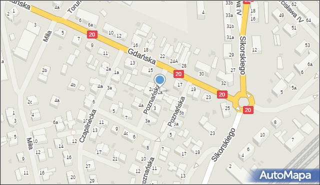 Szczecinek, Poznańska, 1a, mapa Szczecinek