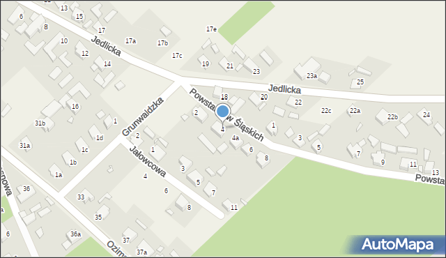 Szczedrzyk, Powstańców Śląskich, 4, mapa Szczedrzyk