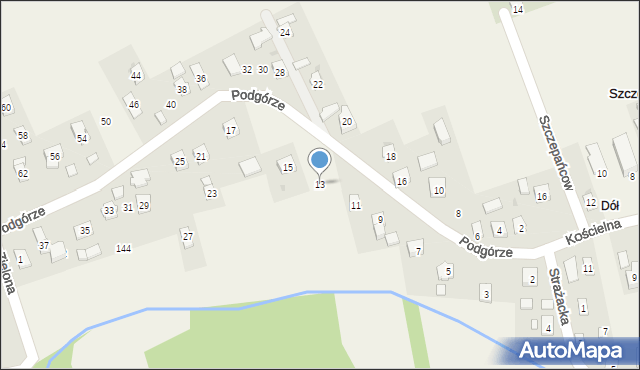Szczepańcowa, Podgórze, 13, mapa Szczepańcowa