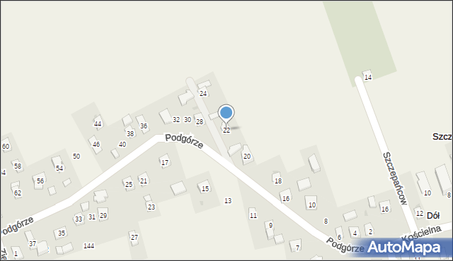 Szczepańcowa, Podgórze, 22, mapa Szczepańcowa