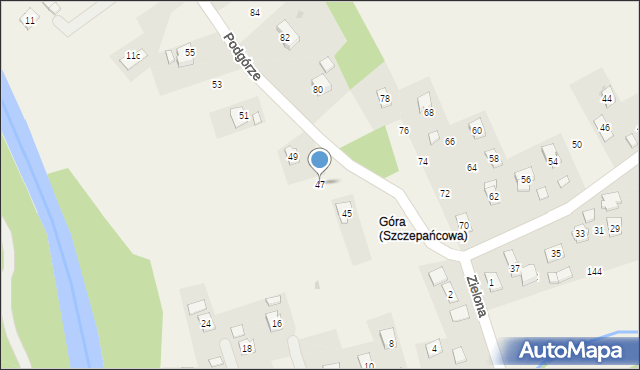 Szczepańcowa, Podgórze, 47, mapa Szczepańcowa