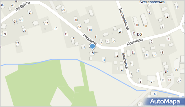 Szczepańcowa, Podgórze, 5, mapa Szczepańcowa