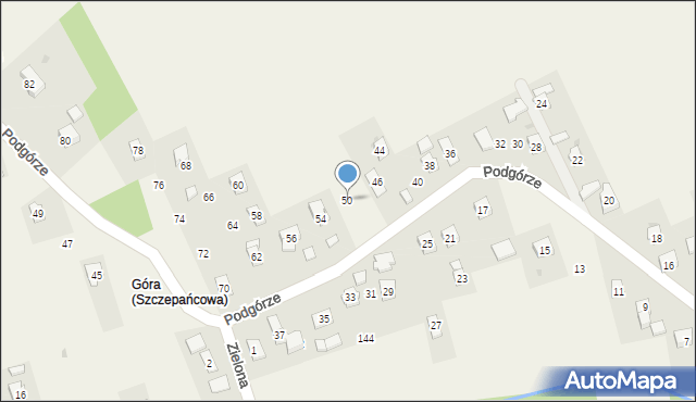 Szczepańcowa, Podgórze, 50, mapa Szczepańcowa
