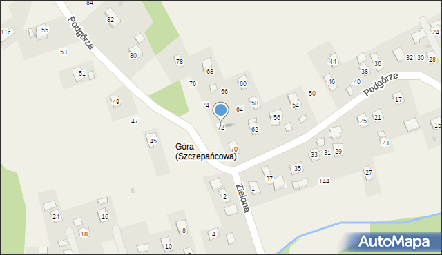 Szczepańcowa, Podgórze, 72, mapa Szczepańcowa