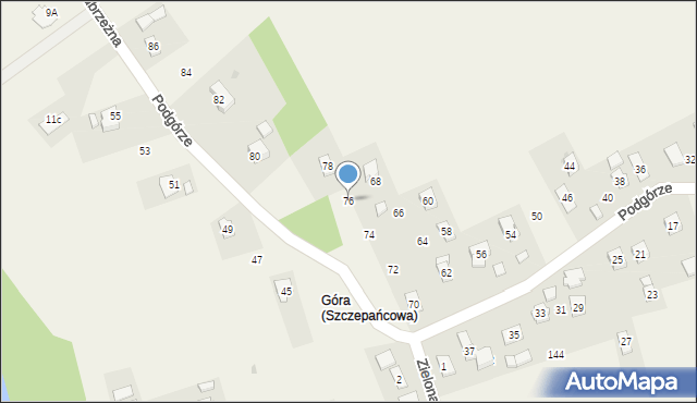 Szczepańcowa, Podgórze, 76, mapa Szczepańcowa