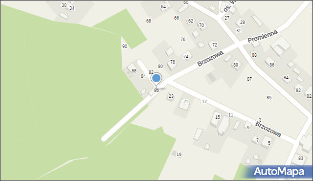 Szczepanów, Podlesie, 86, mapa Szczepanów