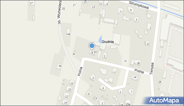 Szczerców, Polna, 4, mapa Szczerców