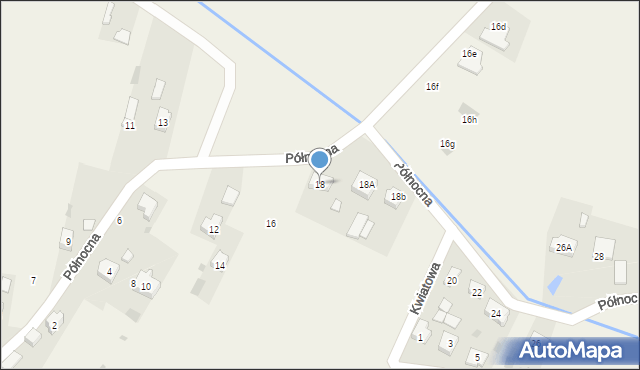 Szczerców, Północna, 18, mapa Szczerców