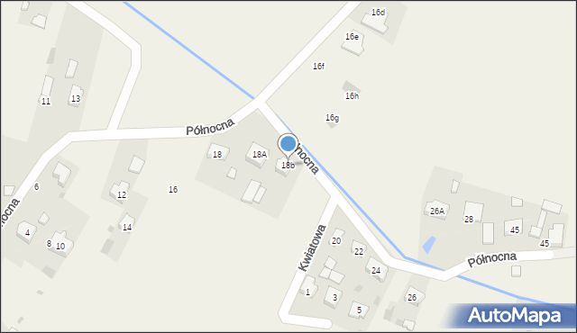 Szczerców, Północna, 18b, mapa Szczerców