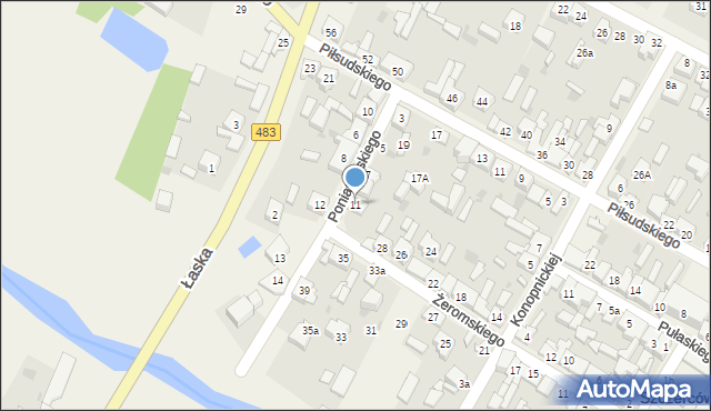 Szczerców, Poniatowskiego, 11, mapa Szczerców