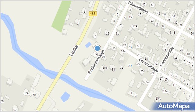 Szczerców, Poniatowskiego, 14A, mapa Szczerców