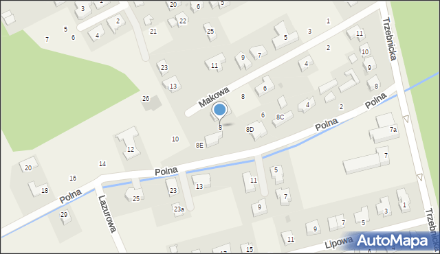 Szczodre, Polna, 8, mapa Szczodre