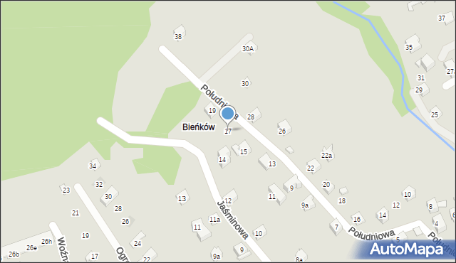 Szczyrk, Południowa, 17, mapa Szczyrk