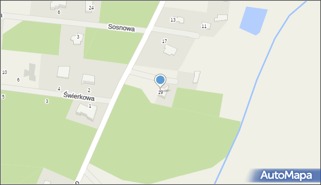 Szerominek, Południowa, 19, mapa Szerominek