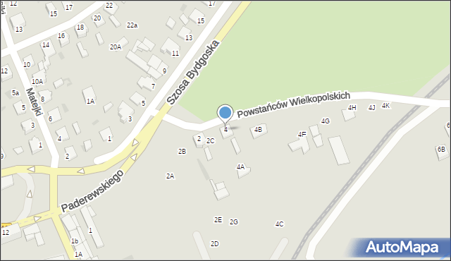 Szubin, Powstańców Wielkopolskich, 4, mapa Szubin