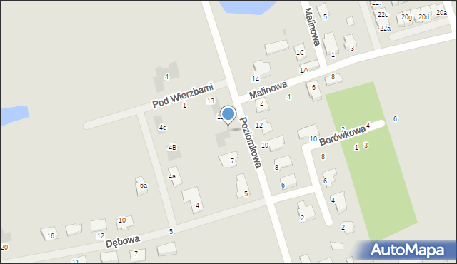 Szubin, Poziomkowa, 9, mapa Szubin