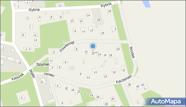 Szumin, Powsinogi, 12, mapa Szumin