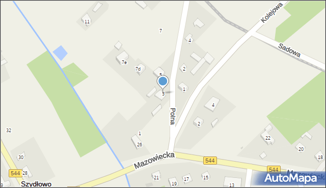 Szydłowo, Polna, 3, mapa Szydłowo
