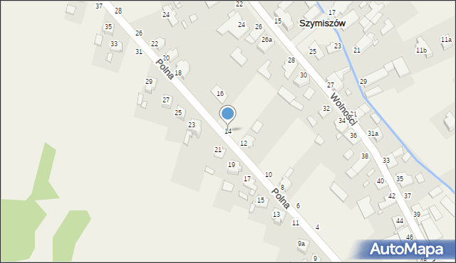 Szymiszów, Polna, 14, mapa Szymiszów