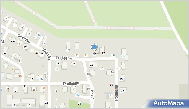 Tarnobrzeg, Podleśna, 35, mapa Tarnobrzegu