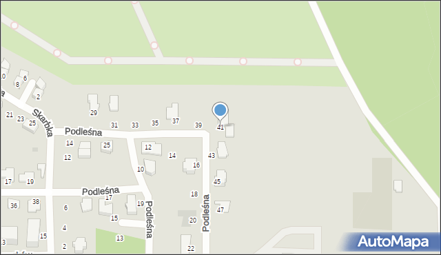 Tarnobrzeg, Podleśna, 41, mapa Tarnobrzegu