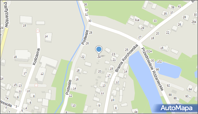 Tarnogród, Podwale, 24, mapa Tarnogród