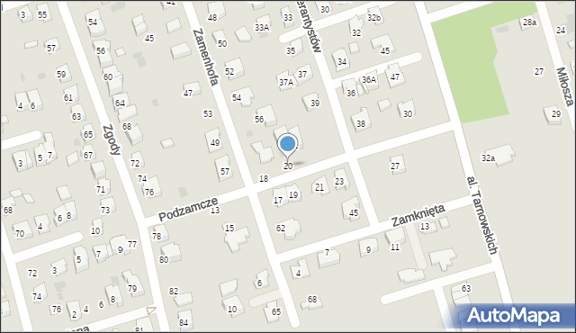 Tarnów, Podzamcze, 20, mapa Tarnów