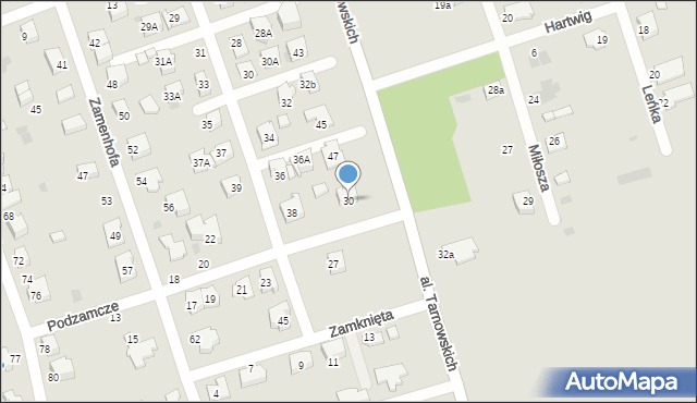 Tarnów, Podzamcze, 30, mapa Tarnów