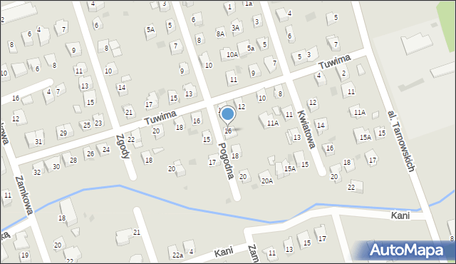 Tarnów, Pogodna, 16, mapa Tarnów