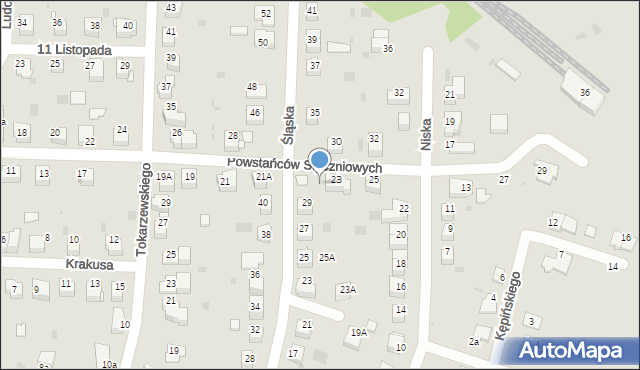 Tarnów, Powstańców Styczniowych, 23l, mapa Tarnów