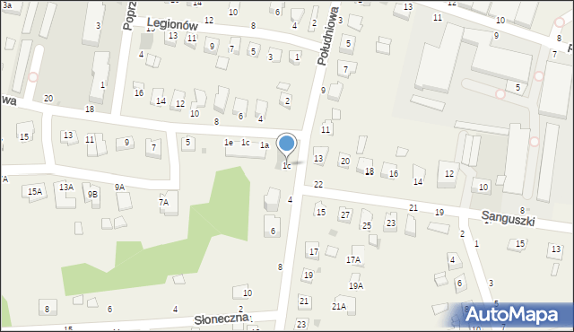 Tarnowiec, Południowa, 1c, mapa Tarnowiec