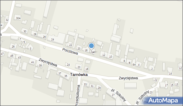 Tarnówka, Pocztowa, 14a, mapa Tarnówka