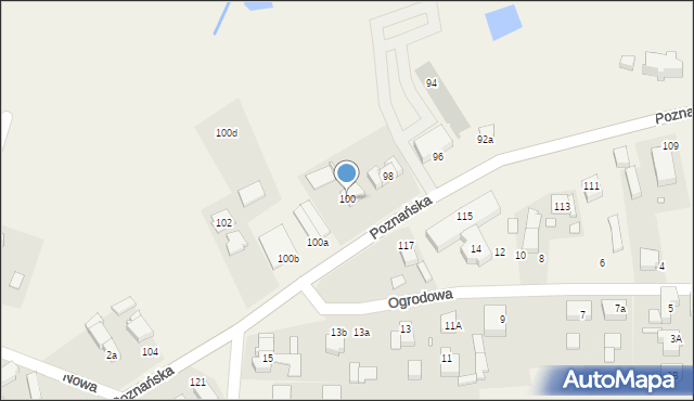 Tarnowo Podgórne, Poznańska, 100, mapa Tarnowo Podgórne