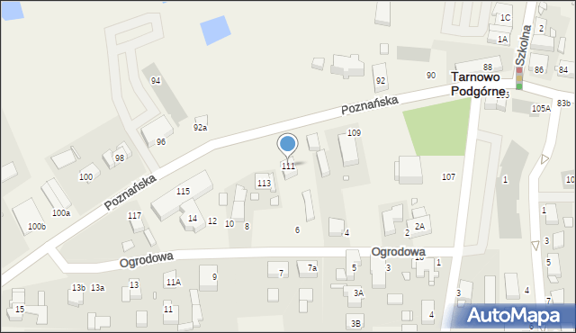 Tarnowo Podgórne, Poznańska, 111, mapa Tarnowo Podgórne