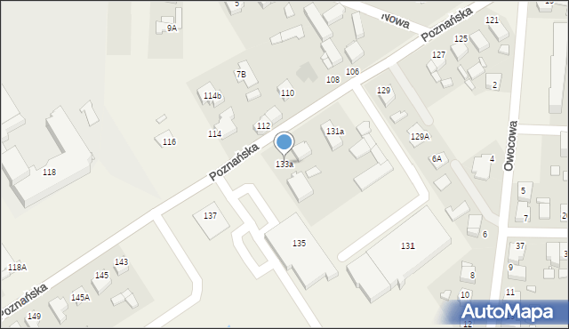 Tarnowo Podgórne, Poznańska, 133a, mapa Tarnowo Podgórne