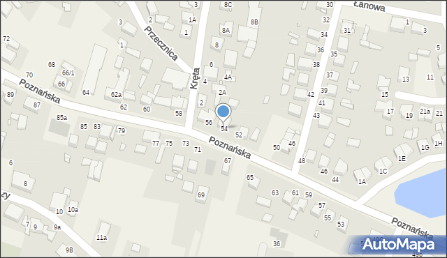 Tarnowo Podgórne, Poznańska, 54, mapa Tarnowo Podgórne