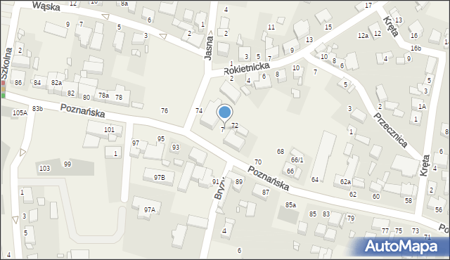 Tarnowo Podgórne, Poznańska, 74a, mapa Tarnowo Podgórne