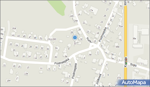 Tarnowskie Góry, Podmiejska, 11, mapa Tarnowskie Góry