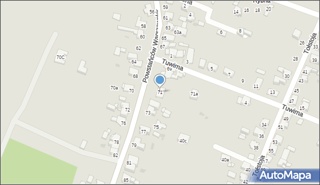 Tarnowskie Góry, Powstańców Warszawskich, 71, mapa Tarnowskie Góry