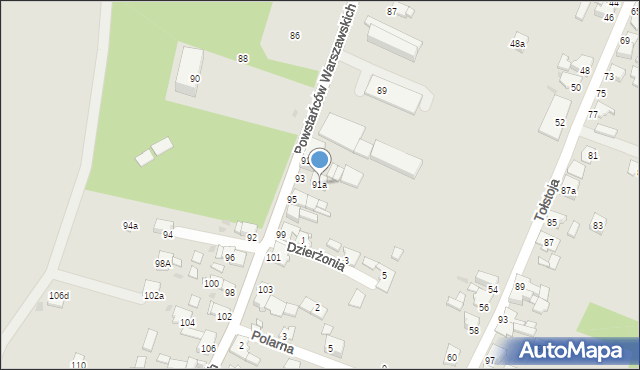 Tarnowskie Góry, Powstańców Warszawskich, 91a, mapa Tarnowskie Góry