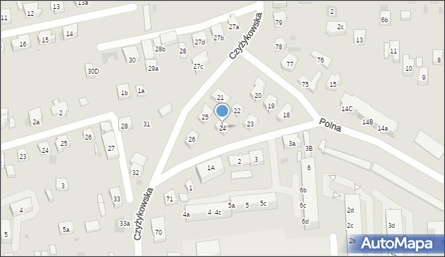 Tczew, Polna, 24, mapa Tczew