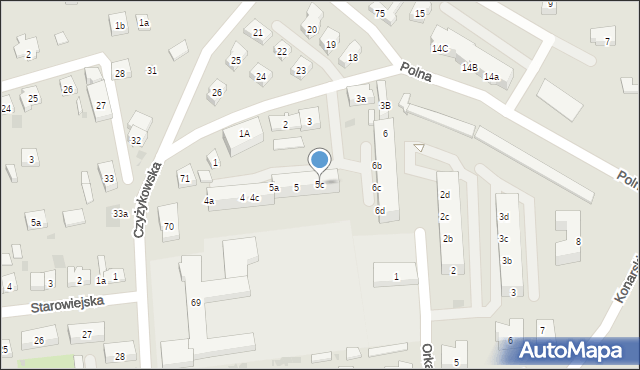 Tczew, Polna, 5c, mapa Tczew