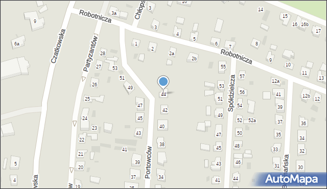 Tczew, Portowców, 44, mapa Tczew