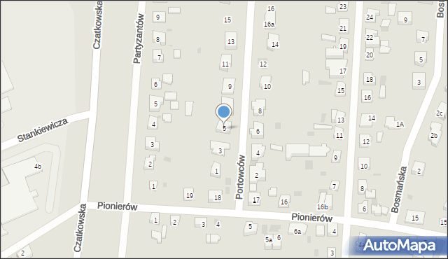 Tczew, Portowców, 5, mapa Tczew