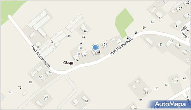 Tęgoborze, Pod Rachowem, 30, mapa Tęgoborze