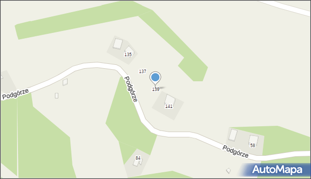 Tęgoborze, Podgórze, 139, mapa Tęgoborze