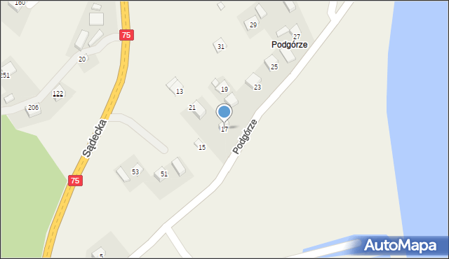 Tęgoborze, Podgórze, 17, mapa Tęgoborze