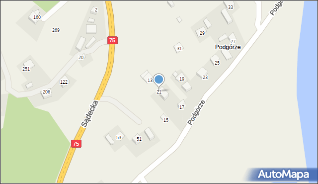 Tęgoborze, Podgórze, 21, mapa Tęgoborze